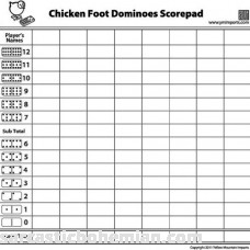 Yellow Mountain Imports 50-Sheet Scorepad for Chicken Foot Dominoes B008GWN9AW